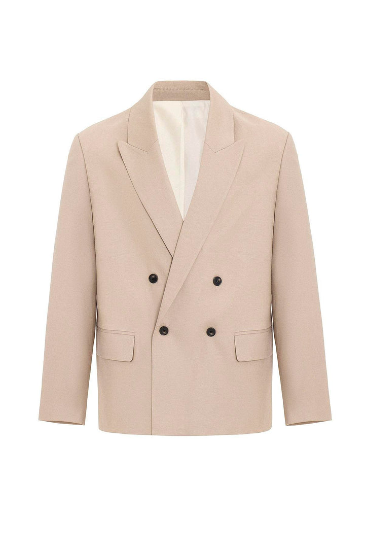 ANT Antioch Bej Relax Fit Linen Blend Men's Blazer Jacket - Monterey Park