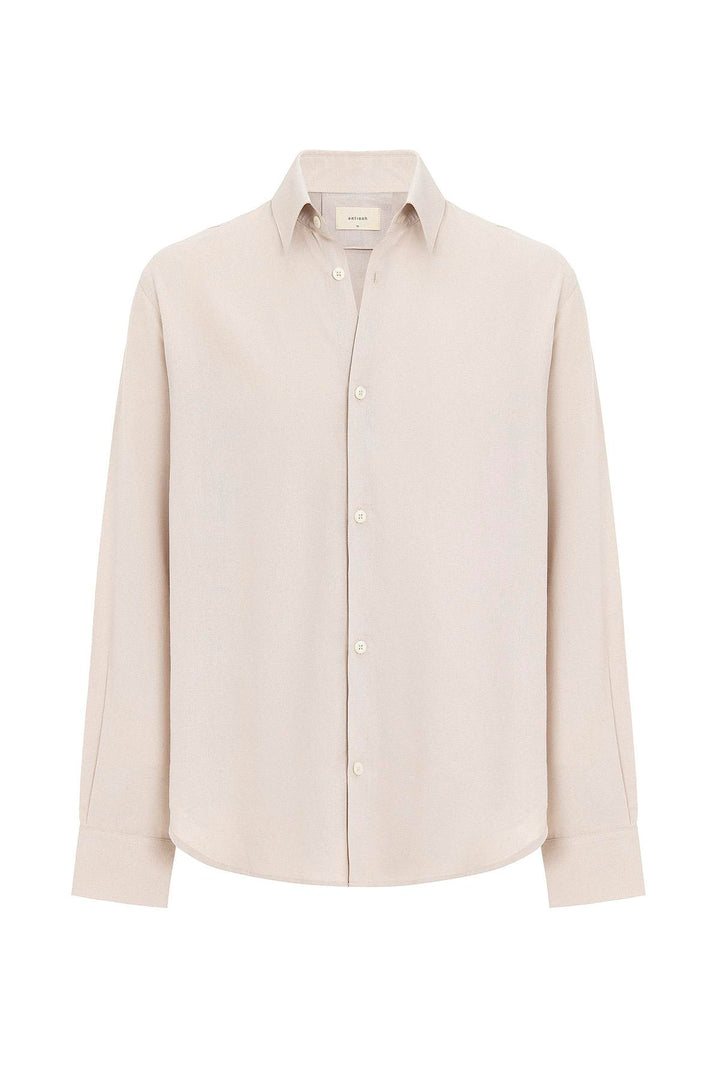 ANT Antioch Bej Relax Fit Linen Blend Men's Shirt - Porirua