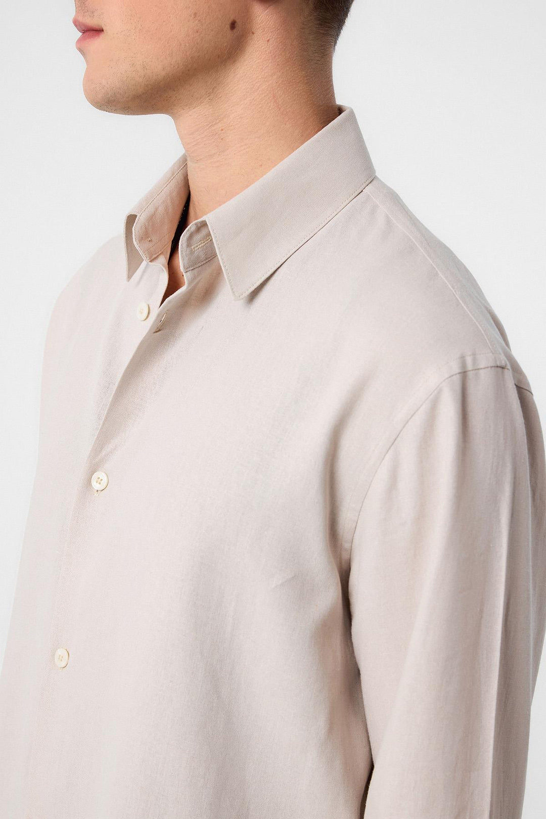 ANT Antioch Bej Relax Fit Linen Blend Men's Shirt - Porirua