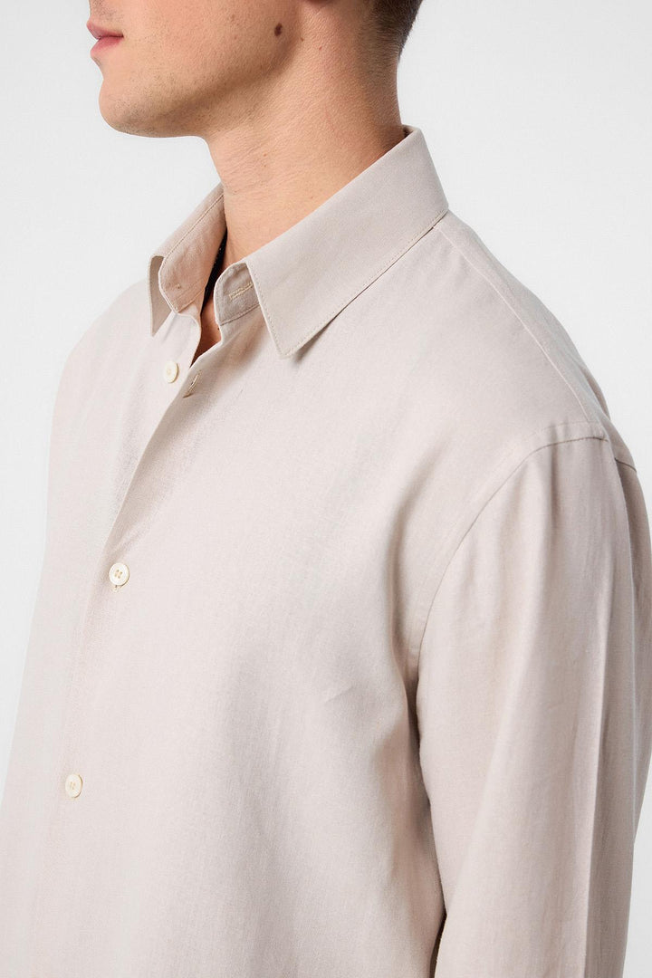 ANT Antioch Bej Relax Fit Linen Blend Men's Shirt - Porirua