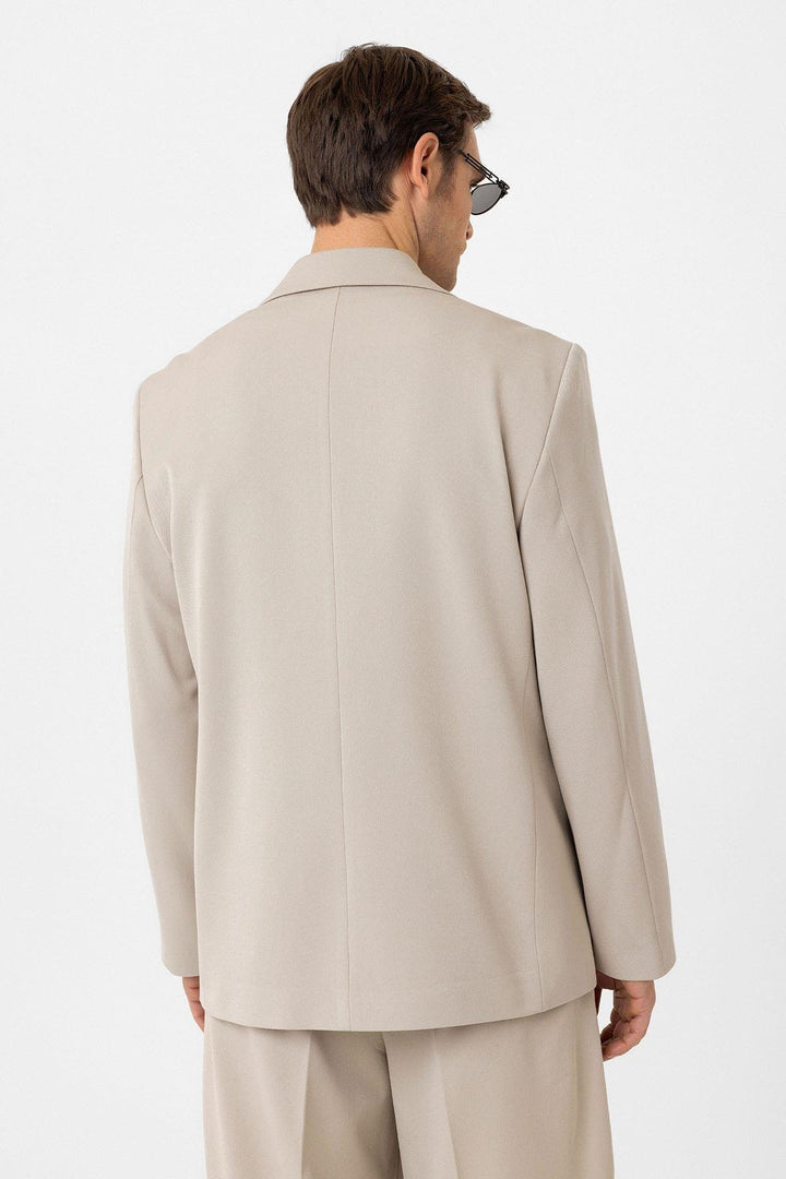 ANT Antioch Bej Relax Fit Double-Breasted Men's Blazer Jacket - Grand Junction