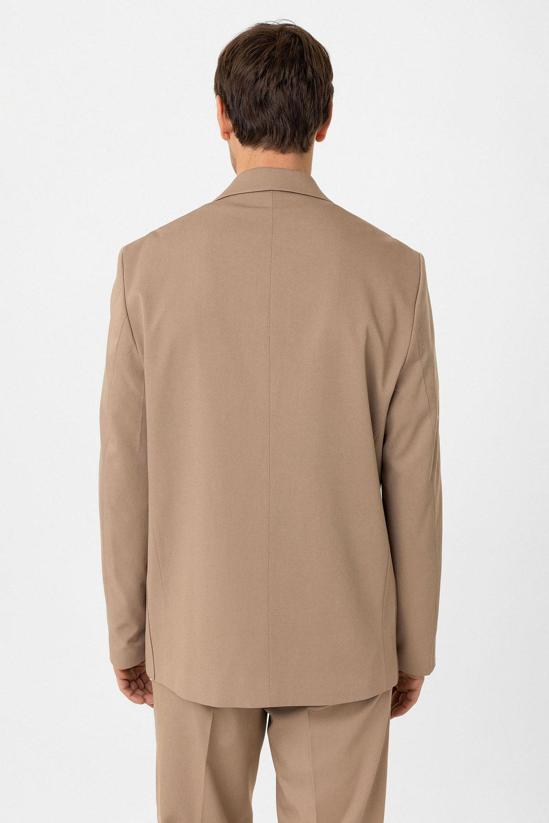 ANT Antioch Bej Relax Fit Cross-Closure Men's Technical Blazer Jacket - Roy