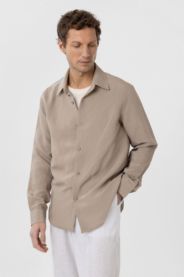 ANT Antioch Bej Relax Fit Modal Fabric Men's Shirt - Walthamstow