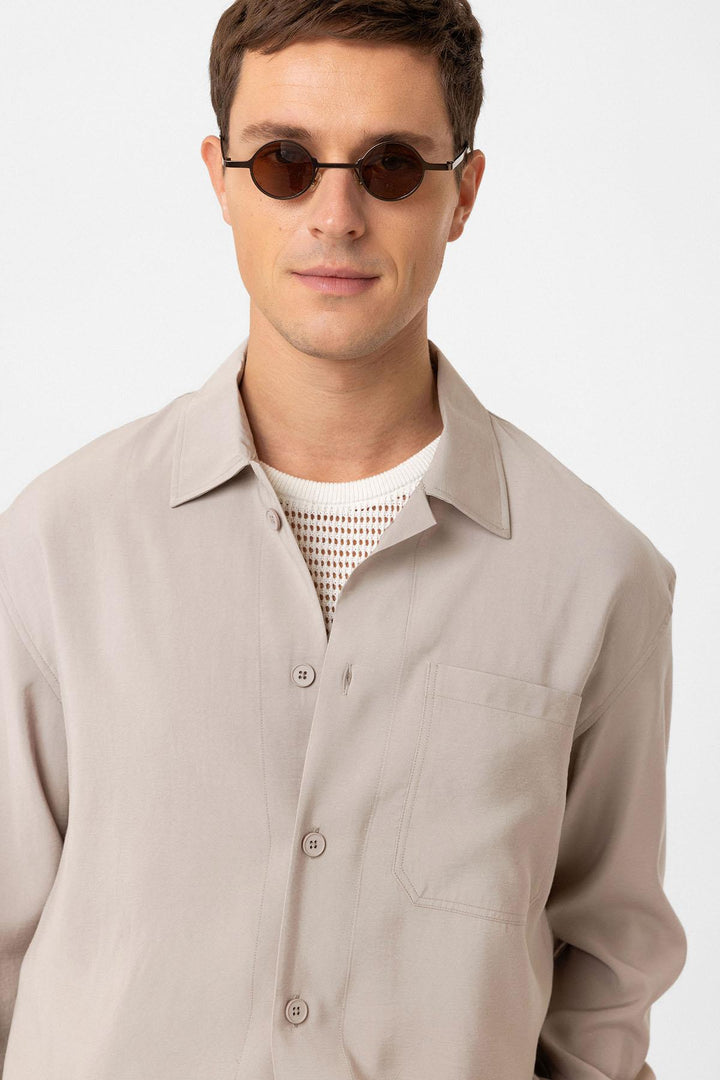 ANT Antioch Bej Relax Fit Modal Fabric Men's Shirt - Canterbury