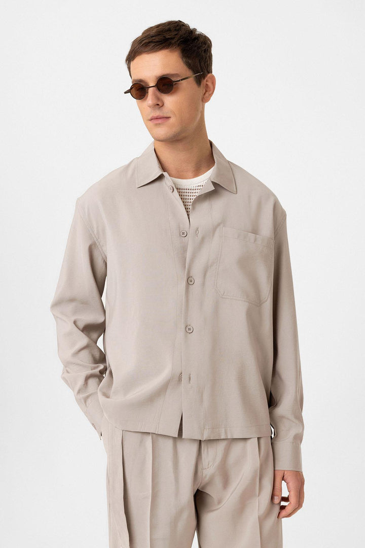 ANT Antioch Bej Relax Fit Modal Fabric Men's Shirt - Canterbury