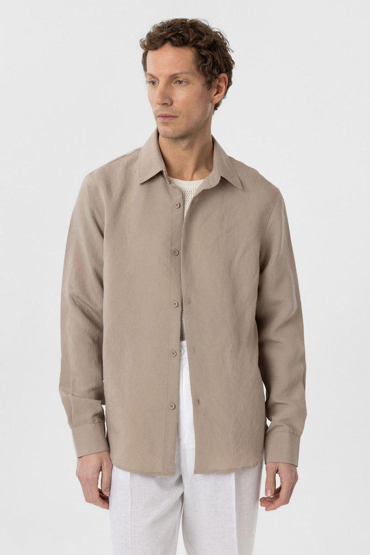 ANT Antioch Bej Relax Fit Modal Fabric Men's Shirt - Walthamstow