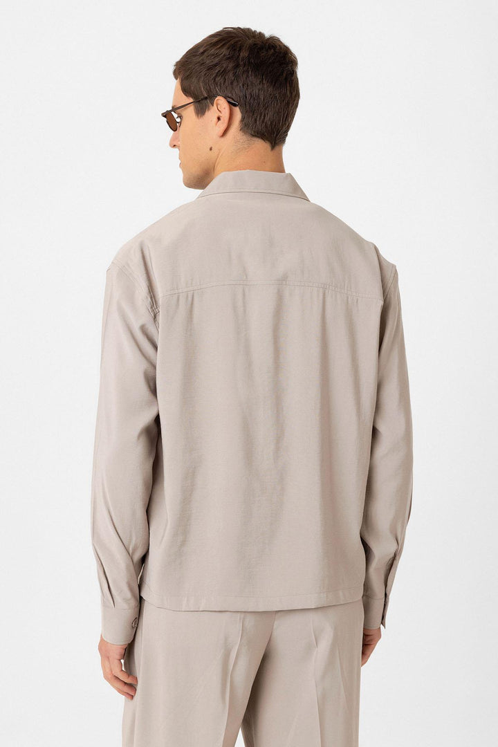 ANT Antioch Bej Relax Fit Modal Fabric Men's Shirt - Canterbury