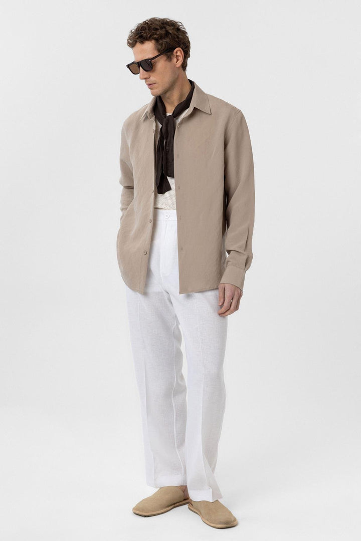 ANT Antioch Bej Relax Fit Modal Fabric Men's Shirt - Walthamstow