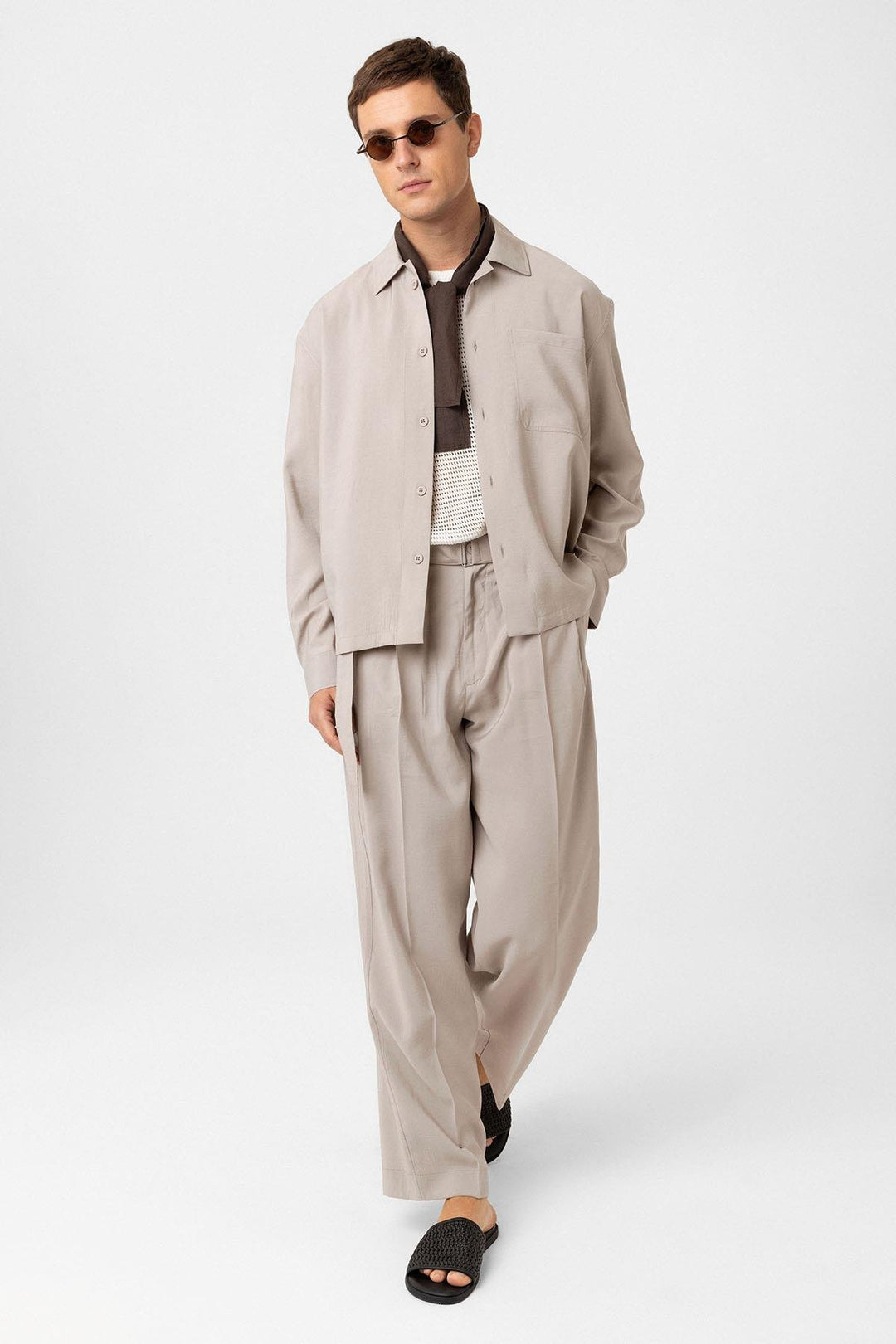 ANT Antioch Bej Relax Fit Modal Fabric Men's Shirt - Canterbury