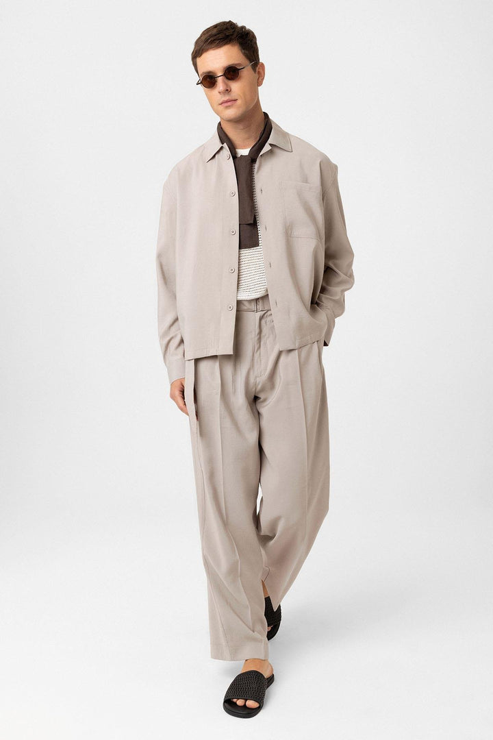 ANT Antioch Bej Relax Fit Modal Fabric Men's Shirt - Canterbury