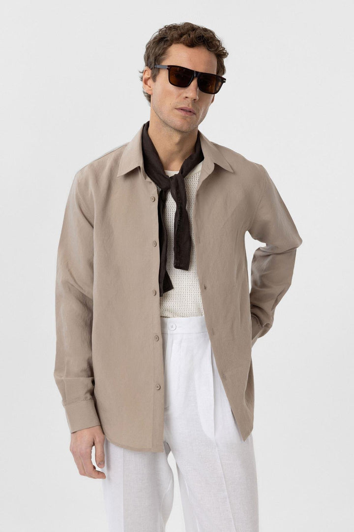 ANT Antioch Bej Relax Fit Modal Fabric Men's Shirt - Walthamstow