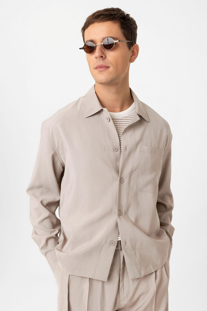 ANT Antioch Bej Relax Fit Modal Fabric Men's Shirt - Canterbury