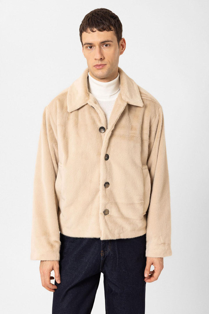 ANT Antioch Bej Relax Fit Soft Textured Men's Coat - Littleton