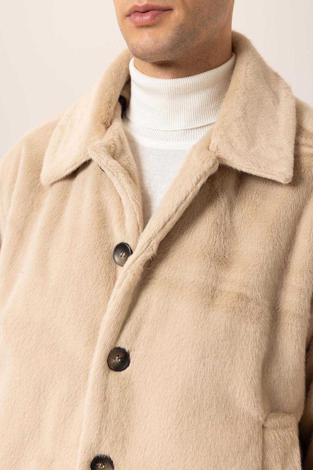 ANT Antioch Bej Relax Fit Soft Textured Men's Coat - Littleton
