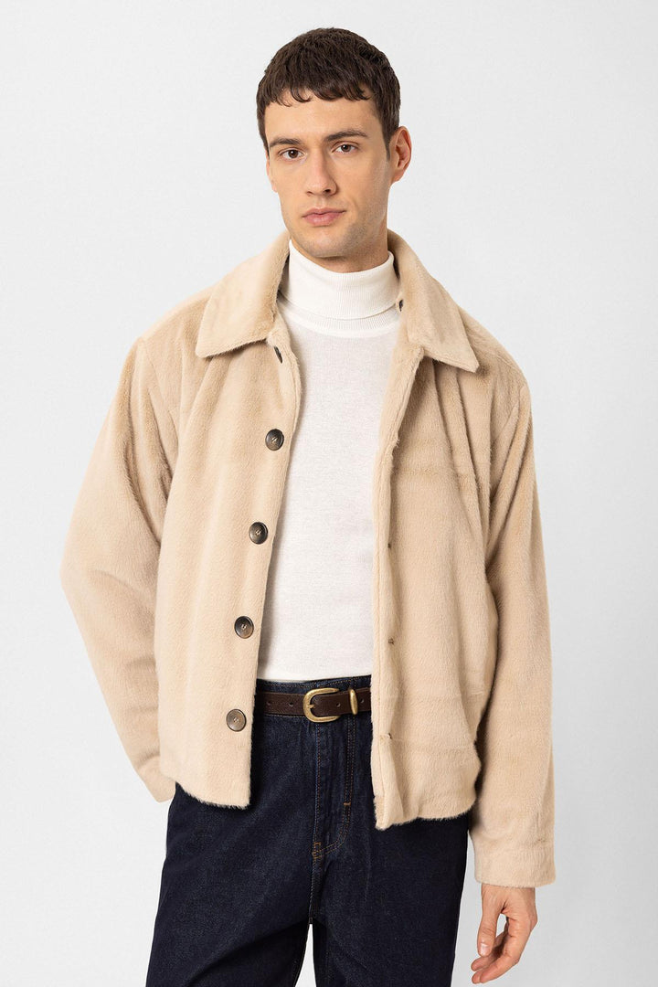 ANT Antioch Bej Relax Fit Soft Textured Men's Coat - Littleton