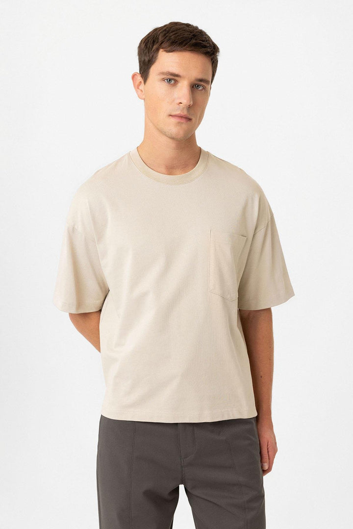 ANT Antioch Bej Relaxed Basic Erkek T-Shirt - Roswell