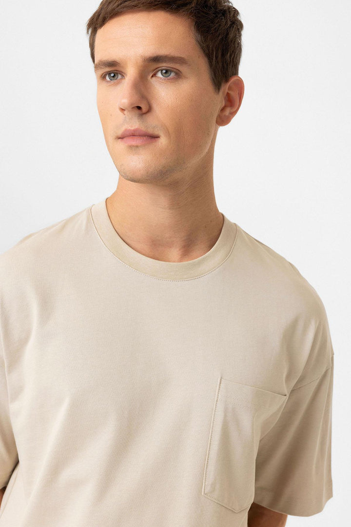 ANT Antioch Bej Relaxed Basic Erkek T-Shirt - Roswell