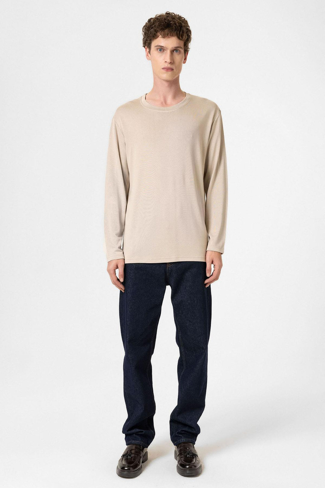 ANT Antioch Bej Relaxed Fit Basic Men's T-Shirt - San Andrés Cholula