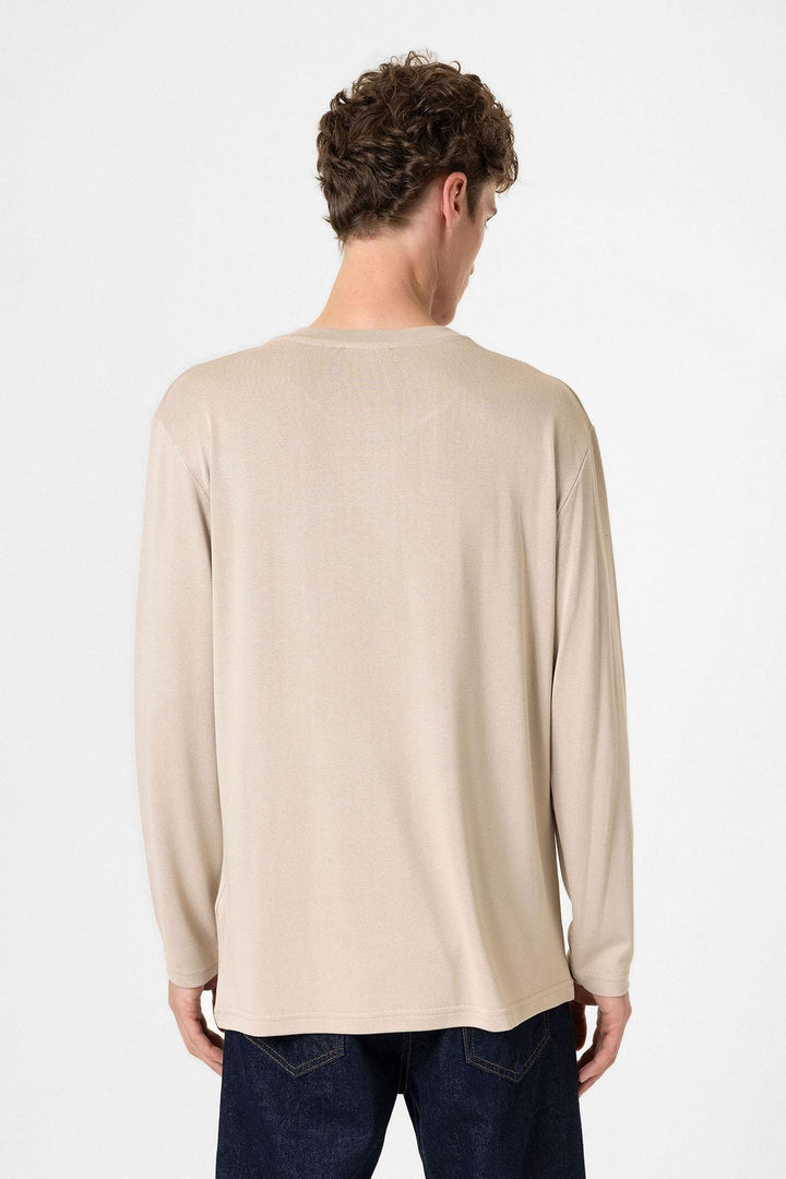 ANT Antioch Bej Relaxed Fit Basic Men's T-Shirt - San Andrés Cholula