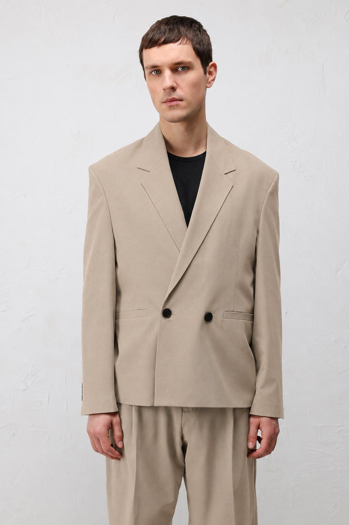 ANT Antioch Bej Relaxed Fit Erkek Blazer Ceket - Massy