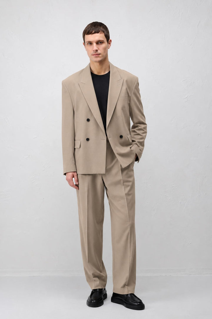 ANT Antioch Bej Relaxed Fit Erkek Blazer Ceket - Massy