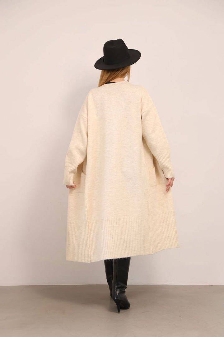 Beige Casual Soft Textured Knit Cardigan BCES-252009 - Davenport