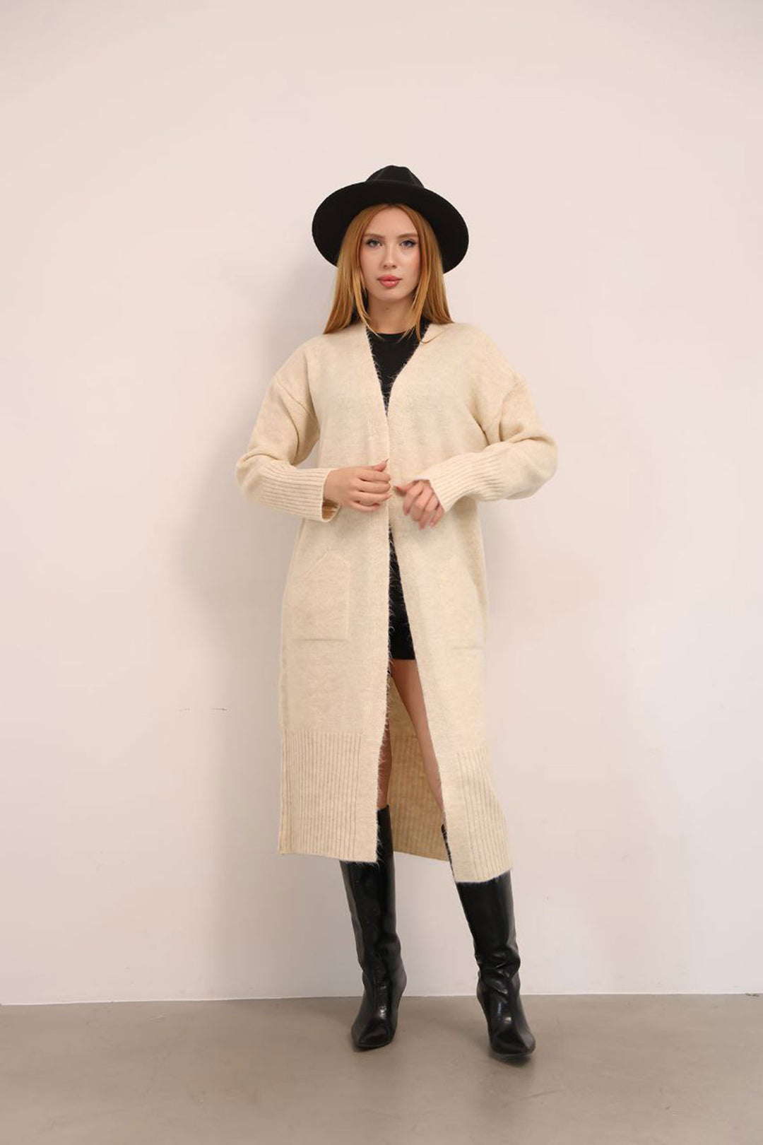 Beige Casual Soft Textured Knit Cardigan BCES-252009 - Davenport