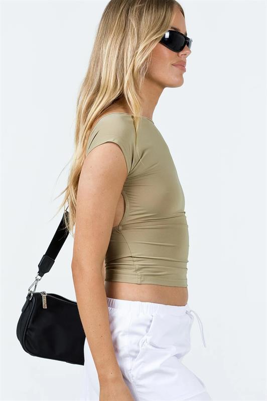 MDX Beige Backless Crop Women's Blouse MG1851 - Ashford