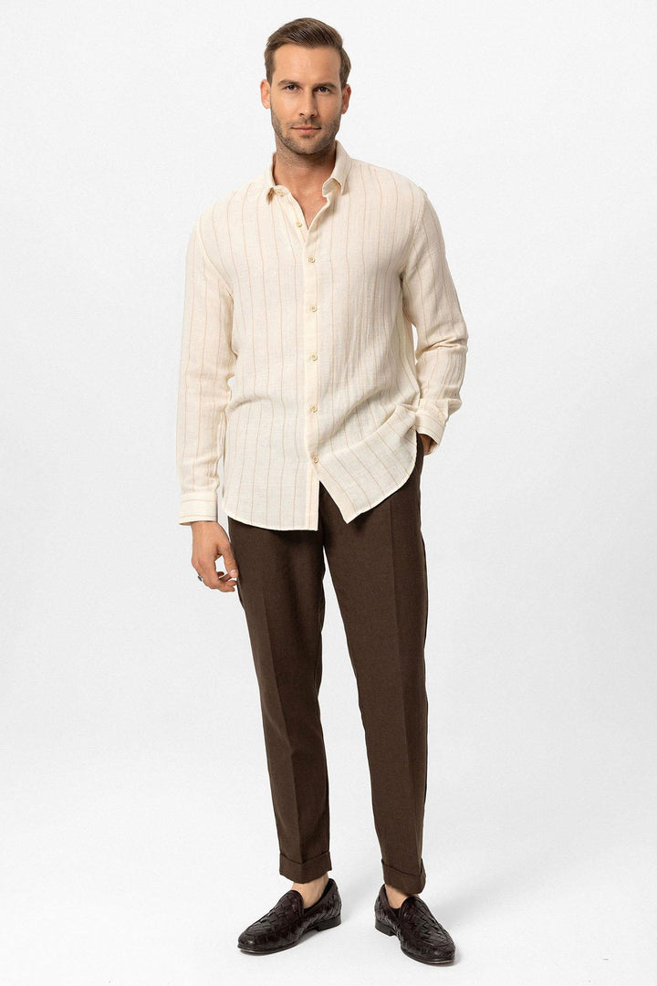 ANT Slim Fit Striped Men's Shirt - Norfolk