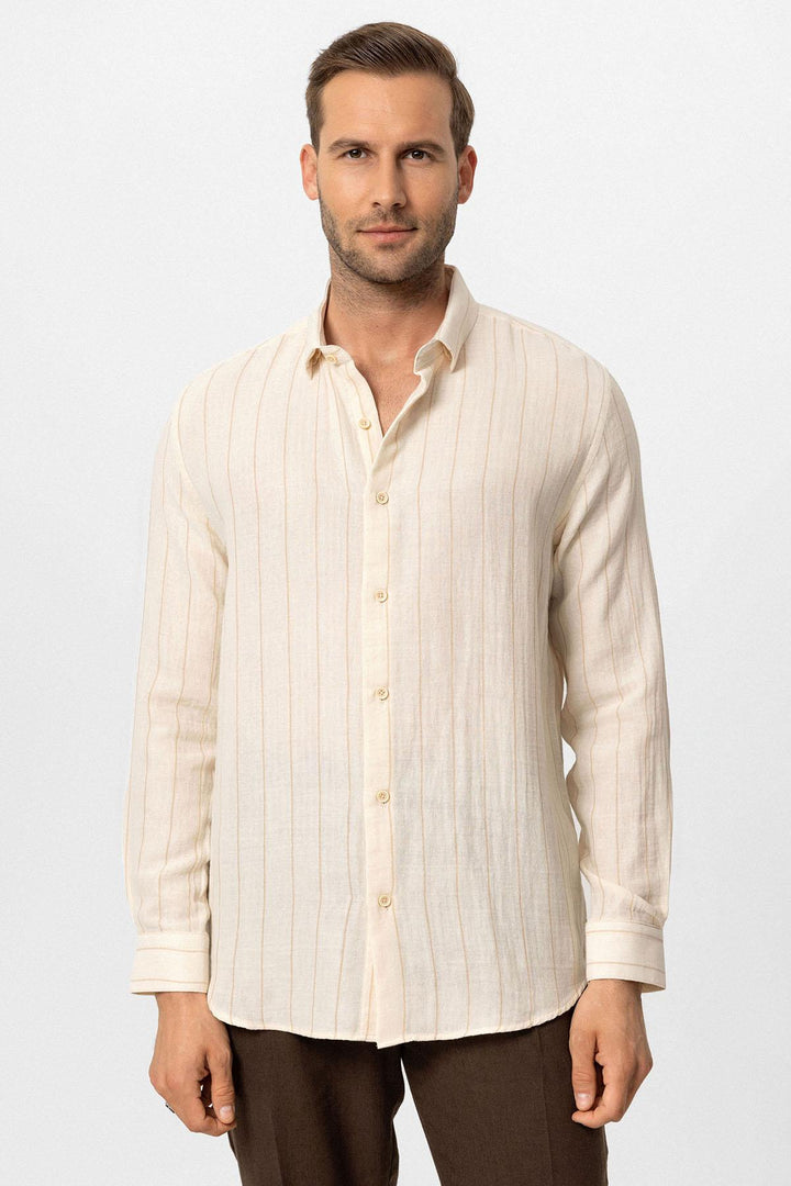 ANT Slim Fit Striped Men's Shirt - Norfolk