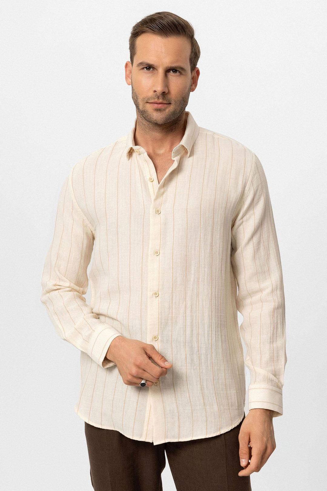 ANT Slim Fit Striped Men's Shirt - Norfolk