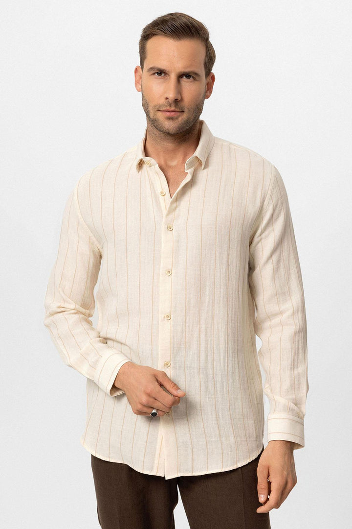 ANT Slim Fit Striped Men's Shirt - Norfolk