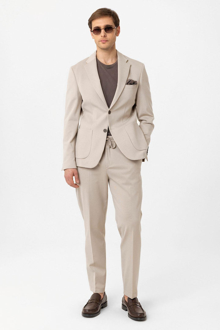 ANT Antioch Bej Slim Fit Comfort Men's Suit - Playas de Rosarito