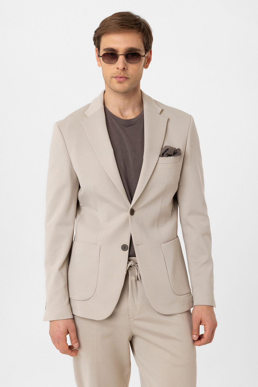 ANT Antioch Bej Slim Fit Comfort Men's Suit - Playas de Rosarito