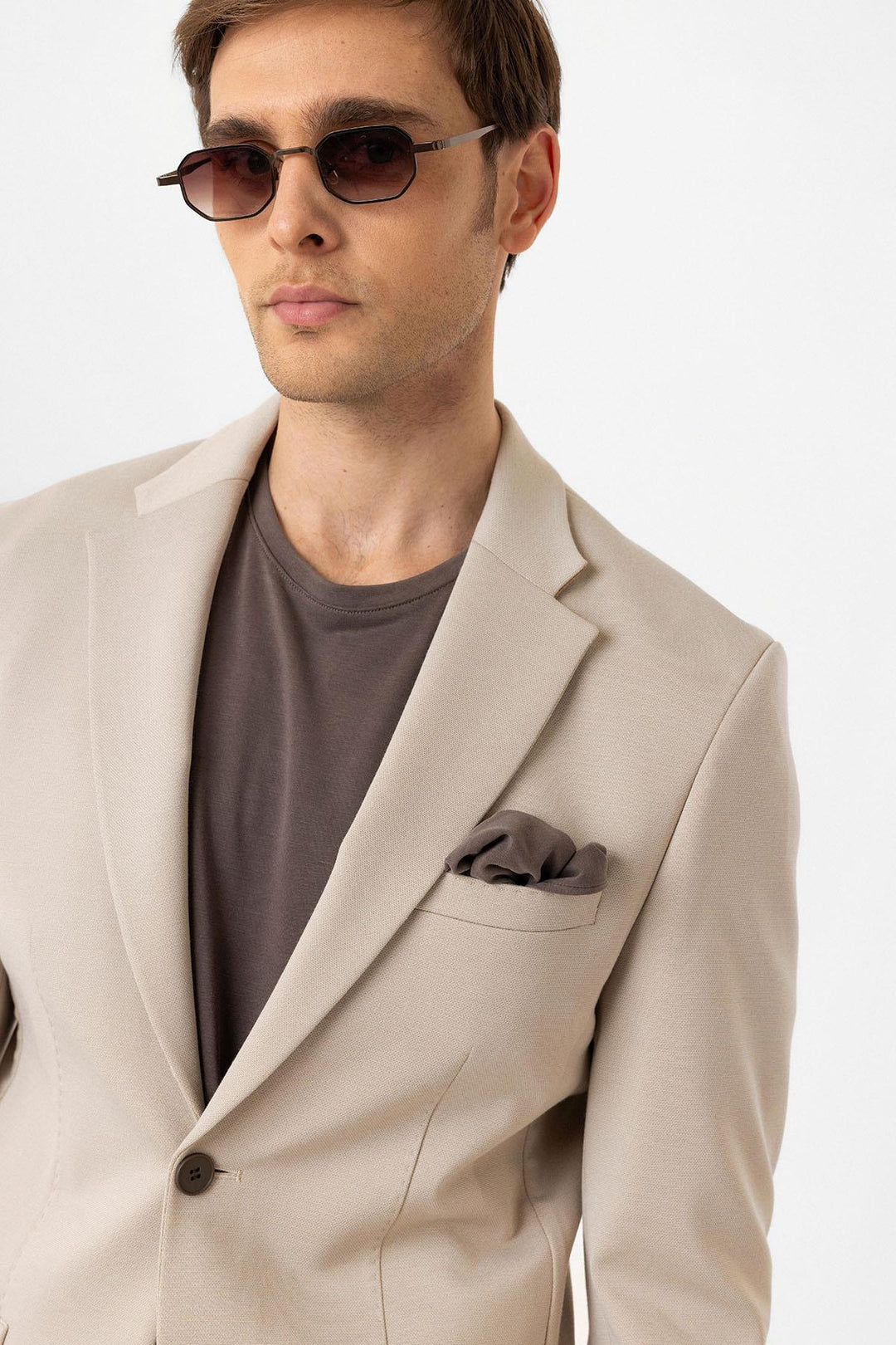 ANT Antioch Bej Slim Fit Comfort Men's Suit - Playas de Rosarito