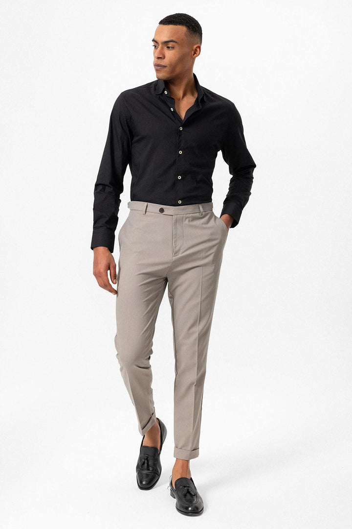 ANT Antioch Bej Slim Fit Duble Paça Erkek Pantolon - Garbsen