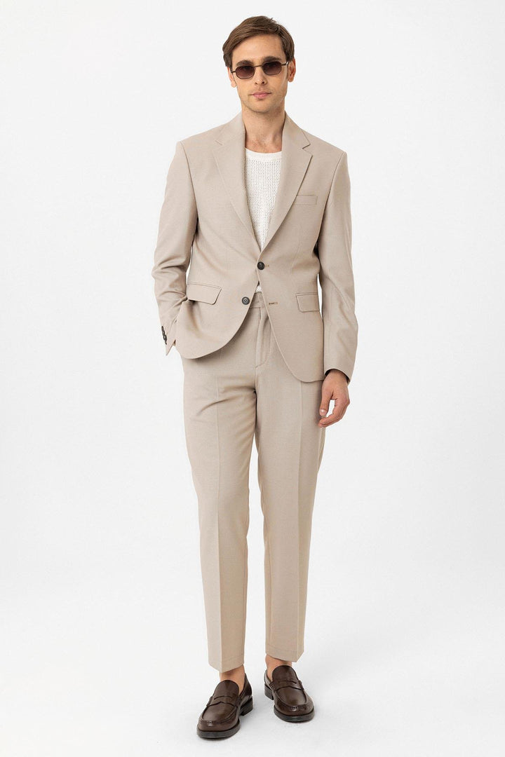 ANT Antioch Bej Slim Fit Klasik Erkek Takım - Puebla