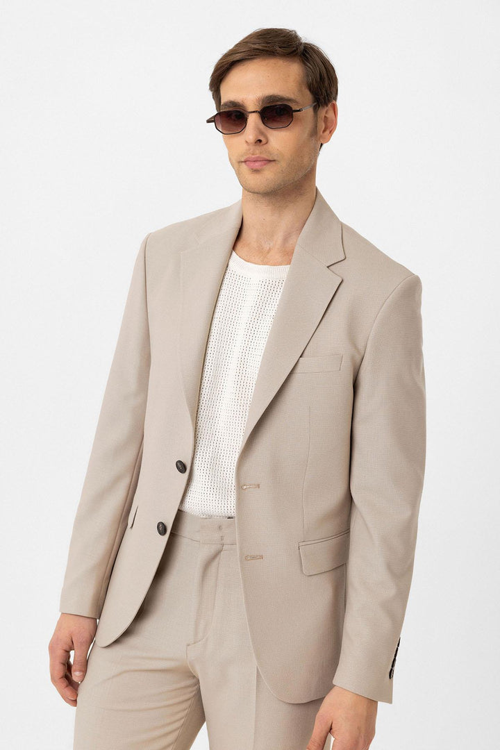 ANT Antioch Bej Slim Fit Klasik Erkek Takım - Puebla