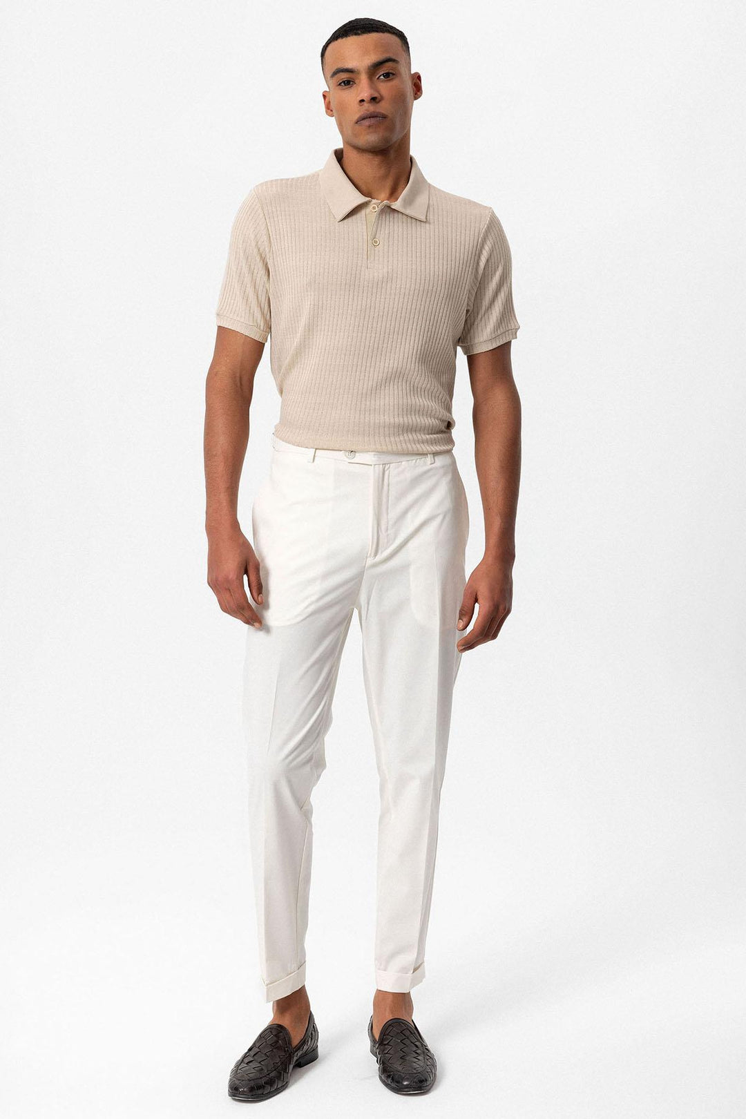 ANT Antioch Bej Slim Fit Polo Yaka Erkek T-Shirt - Cananea