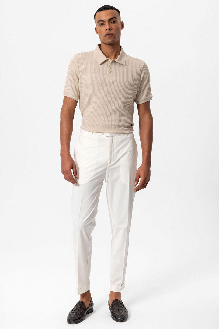 ANT Antioch Bej Slim Fit Polo Yaka Erkek T-Shirt - Cananea