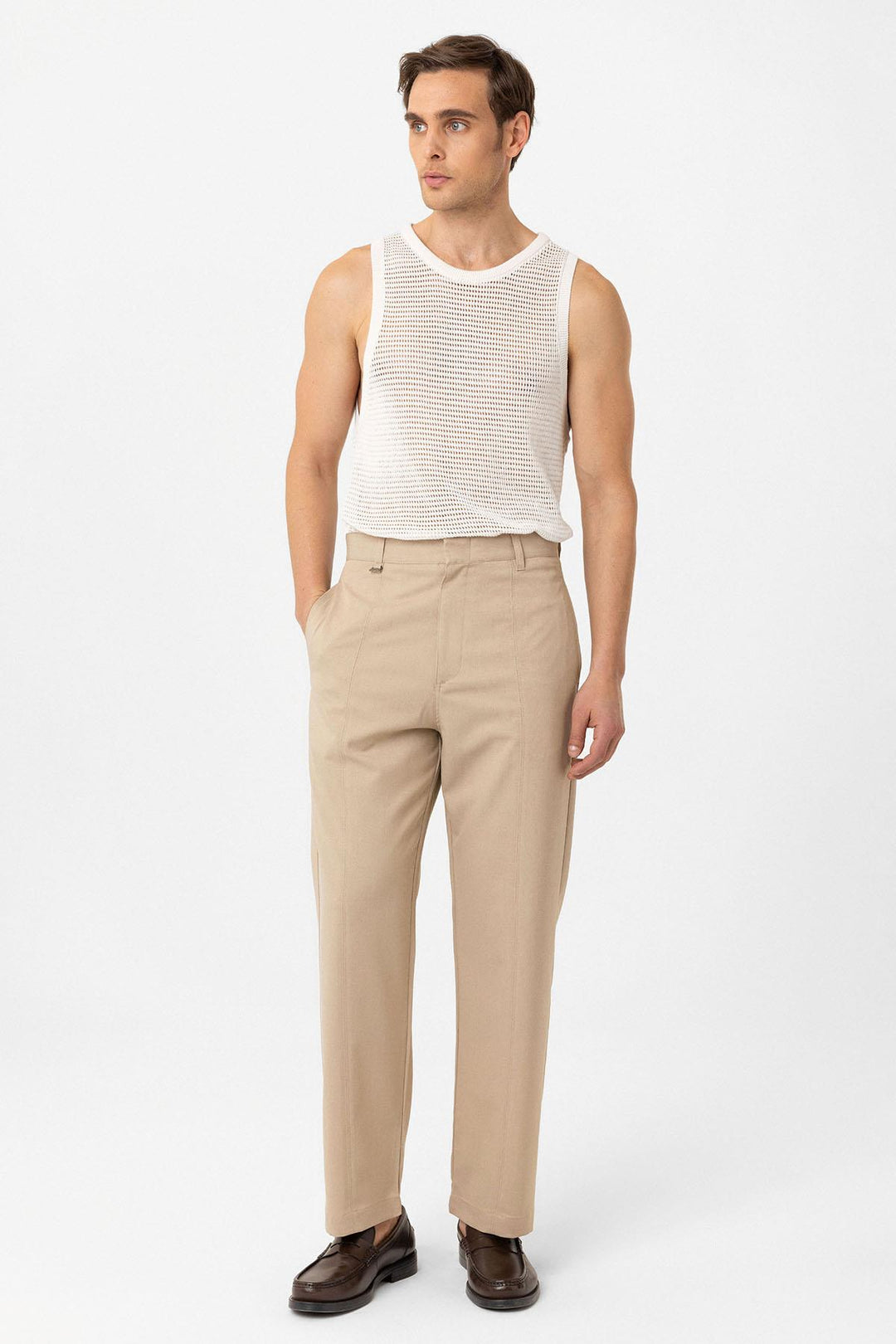 ANT Antioch Bej Straight Fit Erkek Pantolon - Valle de Santiago