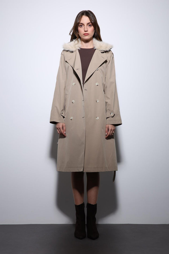 ANT Antioch Lord Suni Fur Collar Women's Trench Coat - Noordwijk