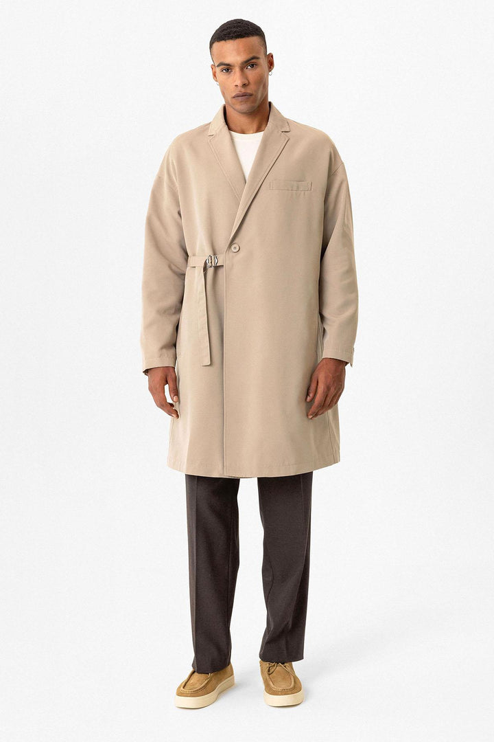 ANT Men's Trench Coat with Buckle Detail - Irvine