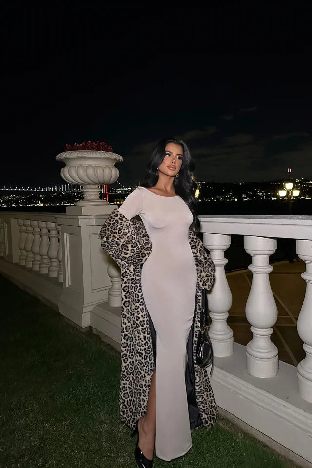 EYY Women Beige Long Sleeve Dress - San Luis Río Colorado