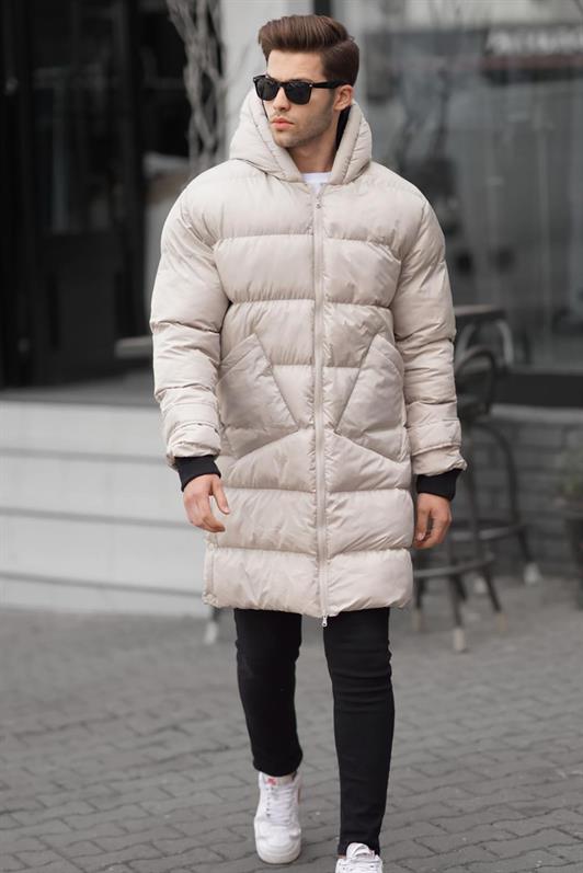 MDX Beige Long Puffer Jacket 6804 - Dunedin