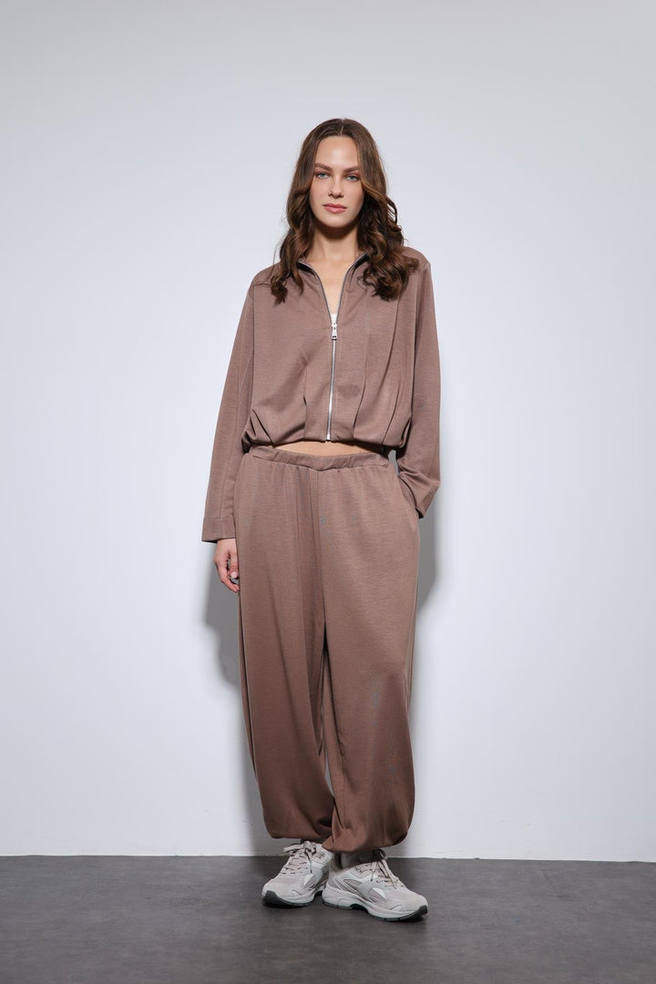 ANT Antioch Bej Volümlü Ceket ve Paça Lastikli Eşofman Takım - Winston-Salem