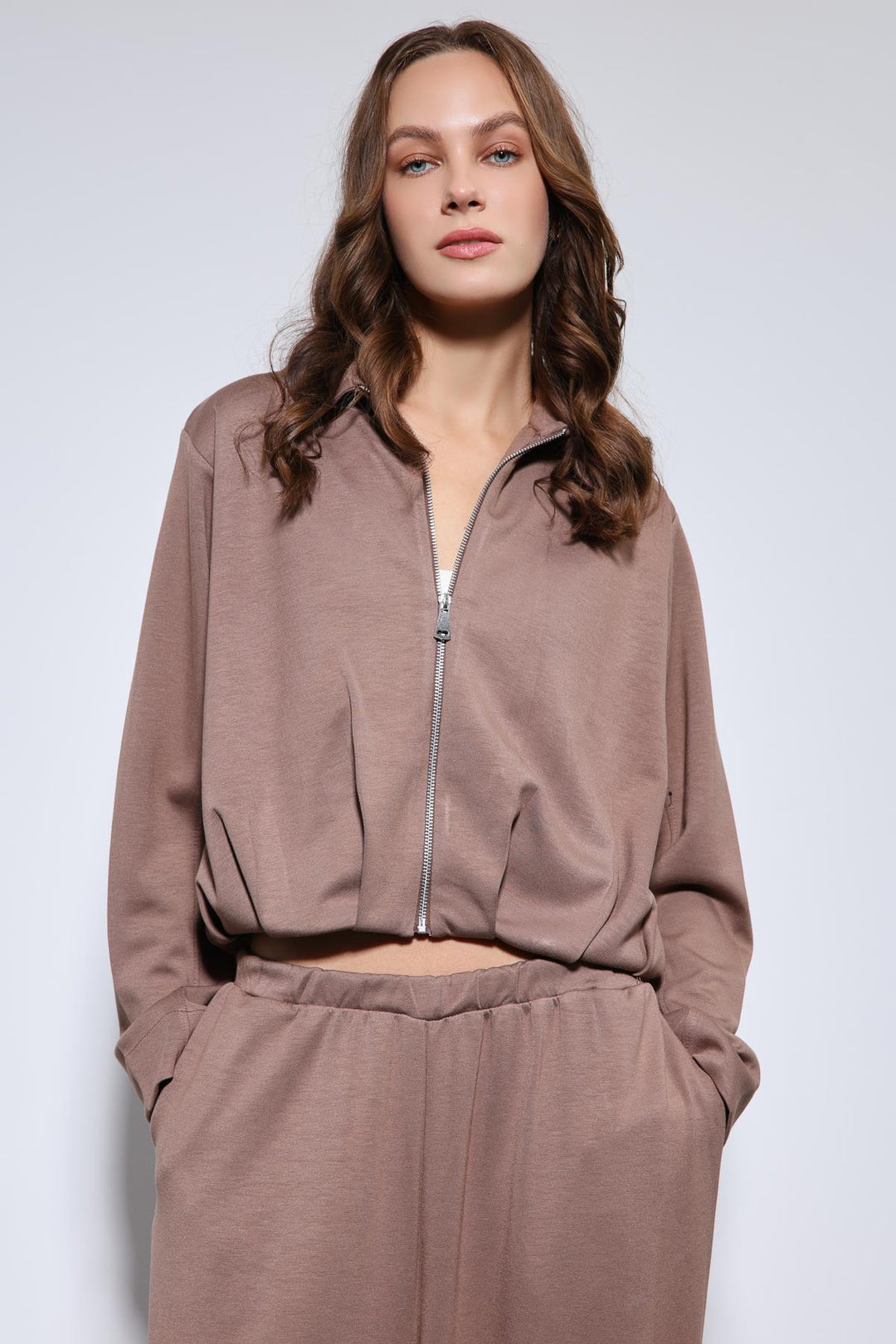 ANT Antioch Bej Volümlü Ceket ve Paça Lastikli Eşofman Takım - Winston-Salem