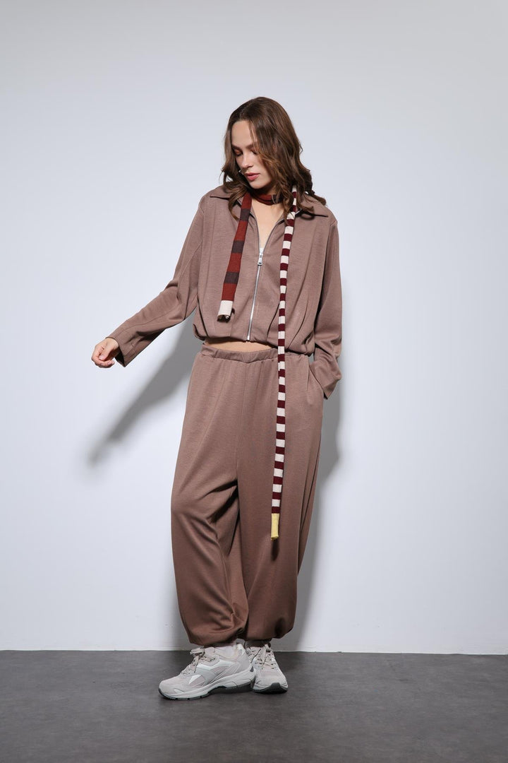 ANT Antioch Bej Volümlü Ceket ve Paça Lastikli Eşofman Takım - Winston-Salem