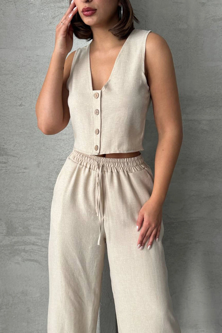 Beige Vest and Trouser Set BCHN-25252 - Saint-Jérôme