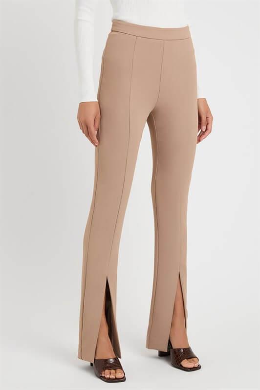 MDX Beige High Waist Slit Women's Pants MG1651 - Sahuarita
